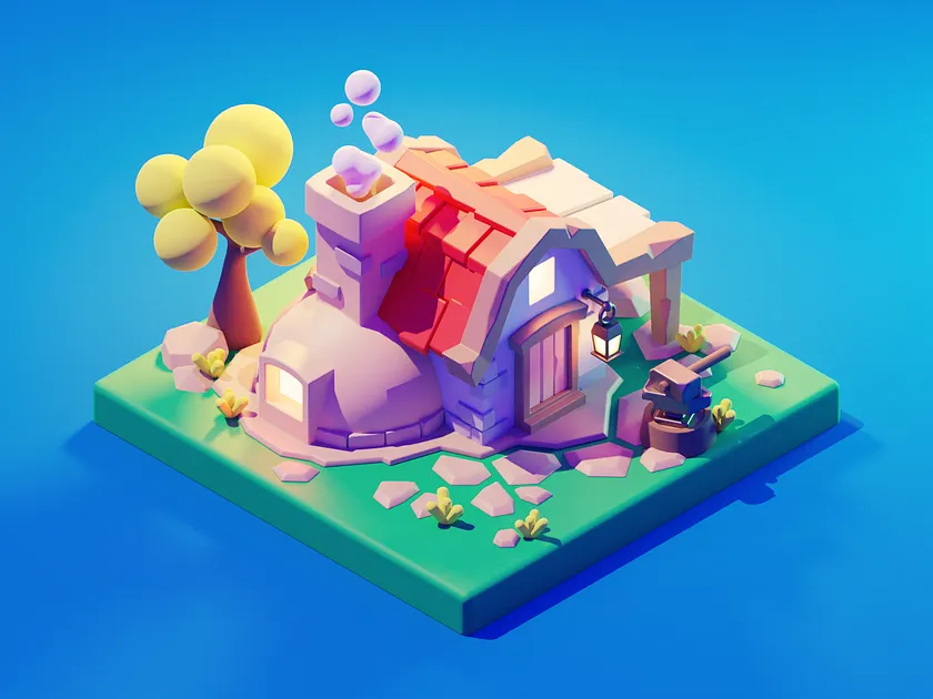 Colorful Stylized House - Cartoon Style